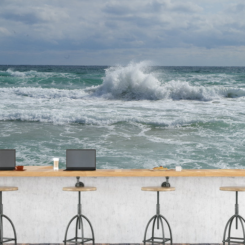 Modern Style Wave Wall Mural Decal Photography Moisture Resistant Wall Covering