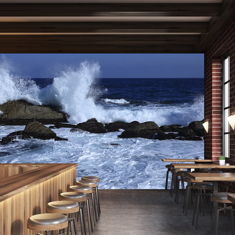 Modern Style Wave Wall Mural Decal Photography Moisture Resistant Wall Covering