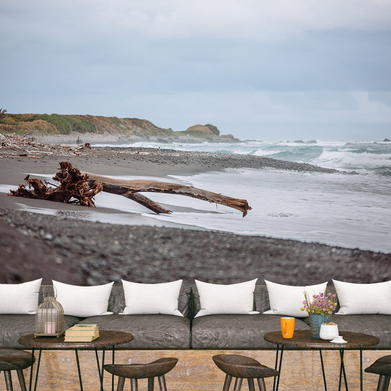 Modern Style Wave Wall Mural Decal Photography Moisture Resistant Wall Covering