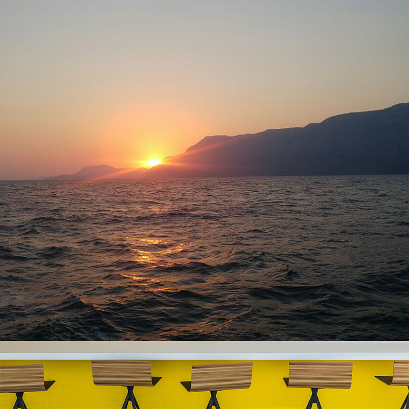 Customized Sea Pattern Wall Mural Decal Moisture Resistant for Sleeping Room