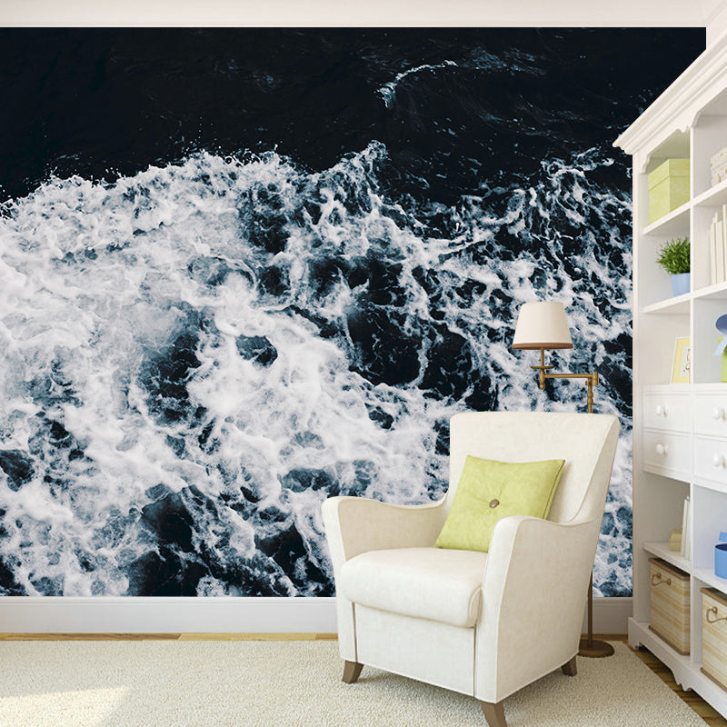 Sea Wall Mural Decal Moisture Resistant Modern Wallpaper for Sitting Room