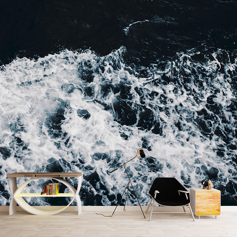 Sea Wall Mural Decal Moisture Resistant Modern Wallpaper for Sitting Room