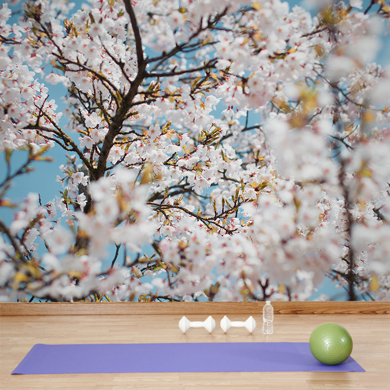 Soft Color Flower Wall Mural Decal Moisture Eco-friendly Wallpaper for Sitting Room