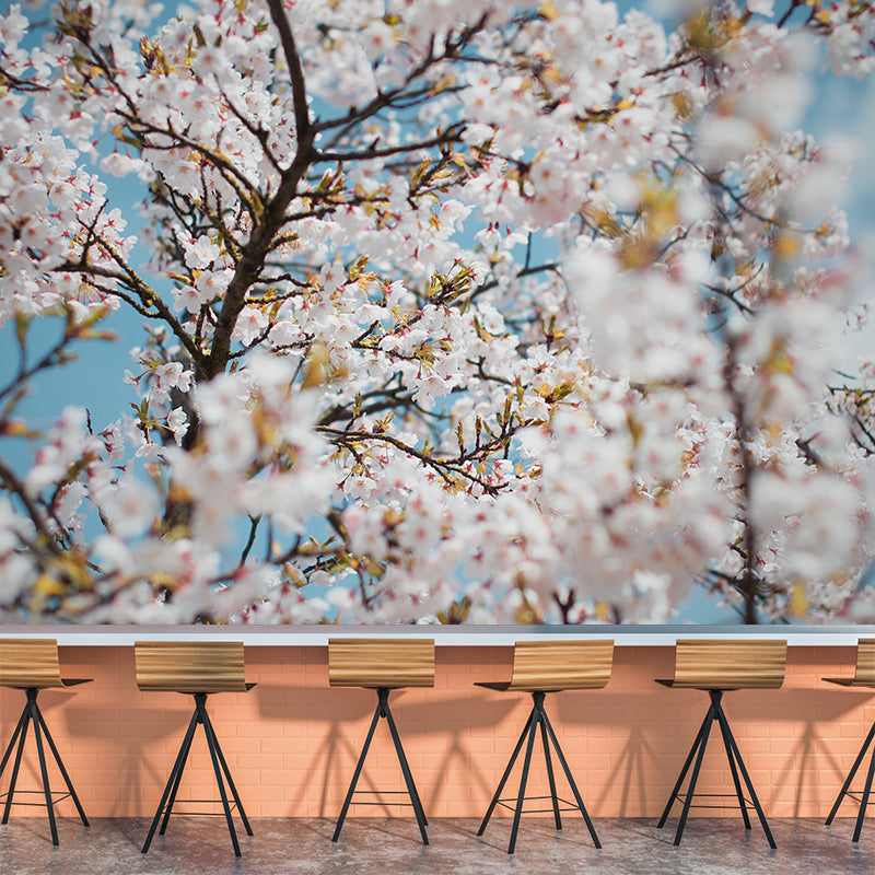 Soft Color Flower Wall Mural Decal Moisture Eco-friendly Wallpaper for Sitting Room