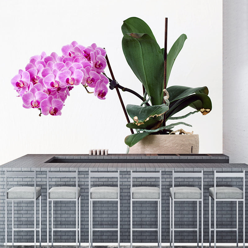 Flower Wall Mural Decal Eco-friendly Wallpaper Resistant for Sitting Room