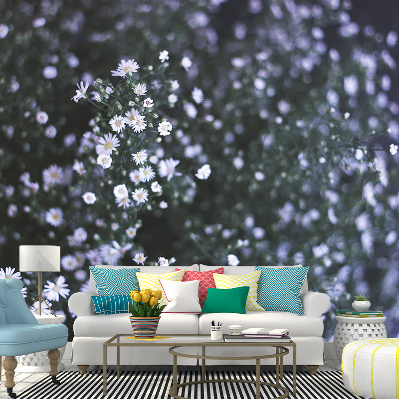 Flower Wall Mural Mildew Resistant Photography Horizontal Wall Decor for Bedroom