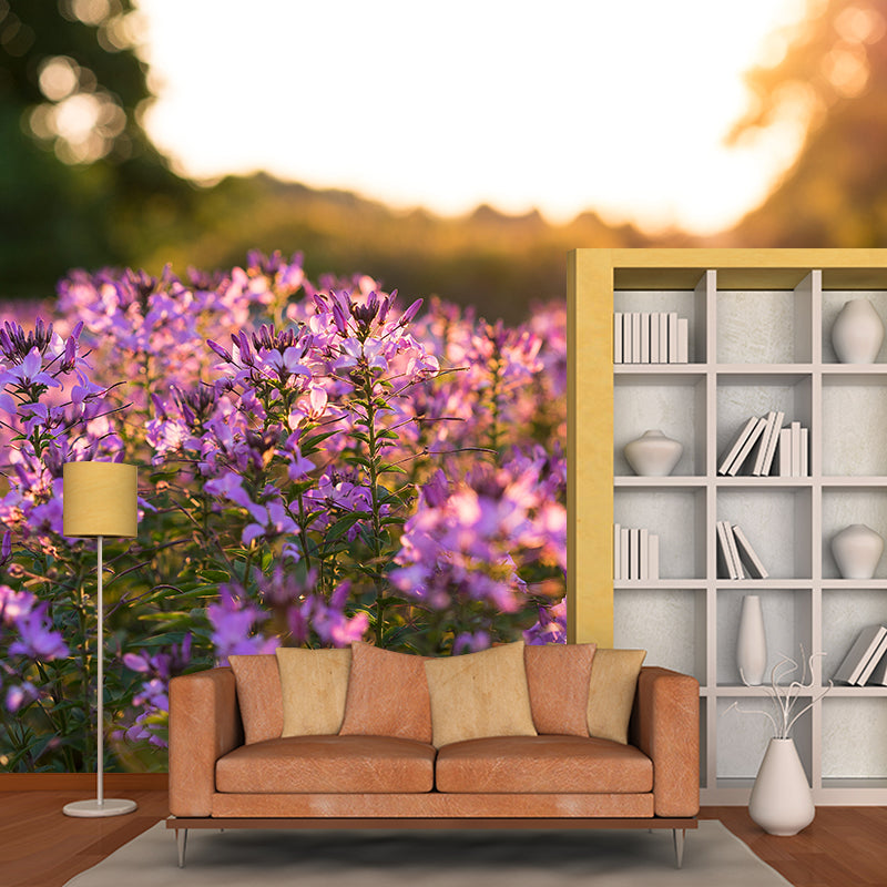 Flower Wall Mural Mildew Resistant Photography Horizontal Wall Decor for Bedroom