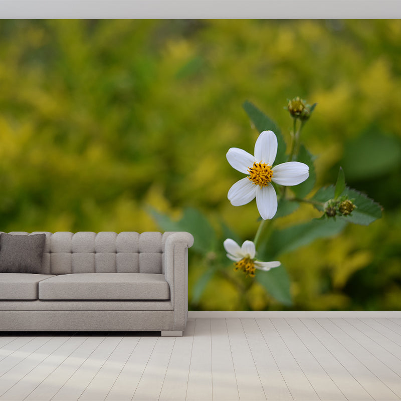 Flower Wall Mural Mildew Resistant Photography Horizontal Wall Decor for Bedroom