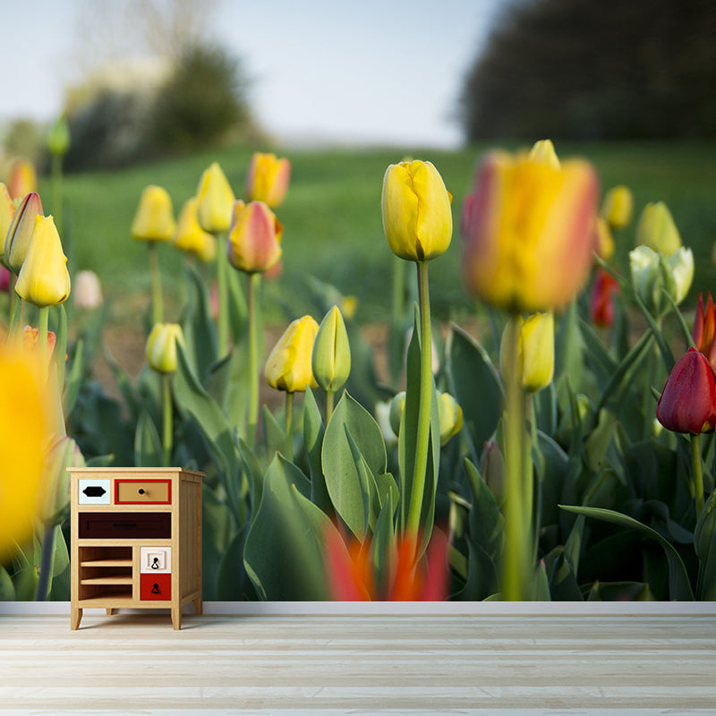 Many Flowers Wall Mural Mildew Resistant Wall Decor for Sitting Room Bedroom