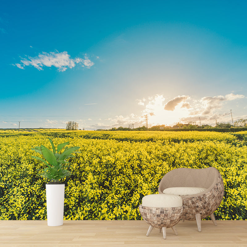 Many Flowers Wall Mural Mildew Resistant Wall Decor for Sitting Room Bedroom