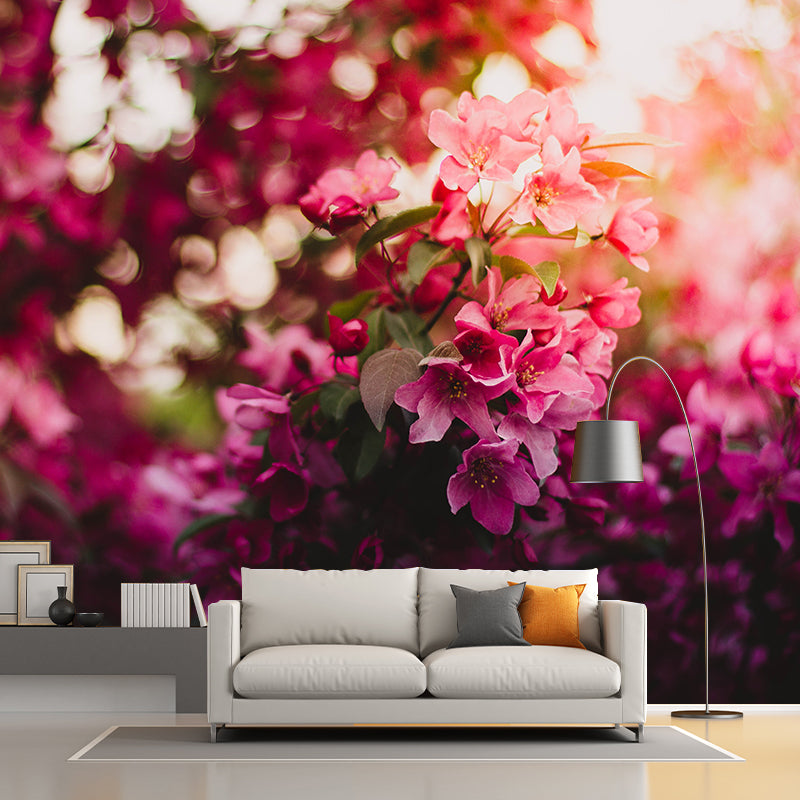 Blooming Flower Wall Mural Moisture Resistant Wall Decor for Dining Room Kitchen