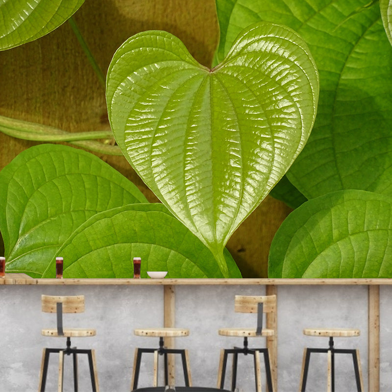 Leaves Wall Mural Decal Moisture Eco-friendly Wallpaper Resistant for Sitting Room