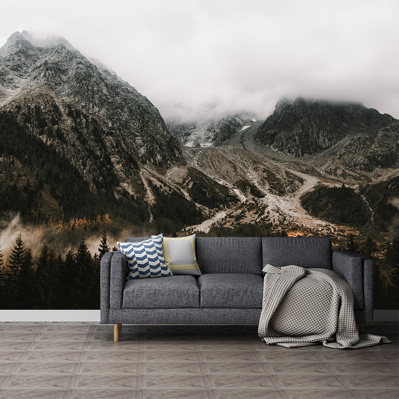 Mountain View Wall Mural Decal Moisture Eco-friendly Wallpaper Resistant for Sitting Room