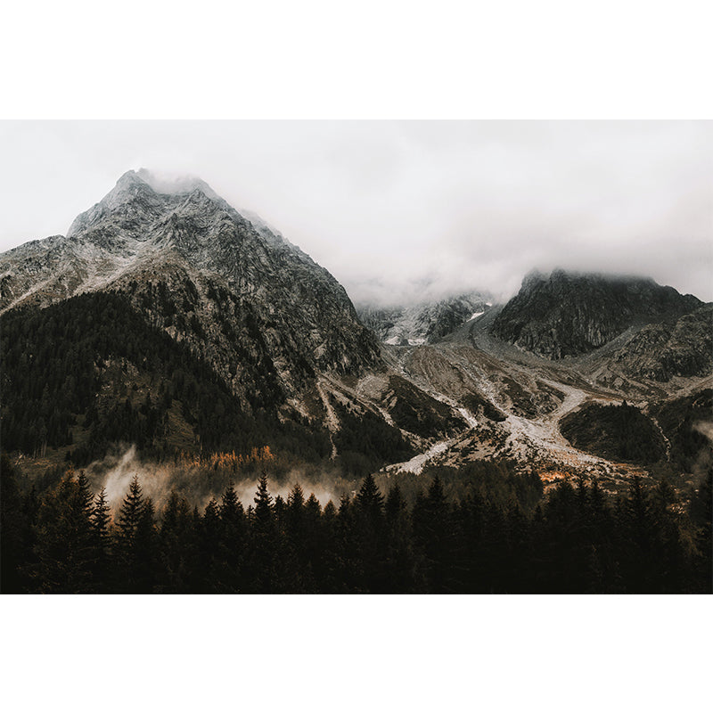 Mountain View Wall Mural Decal Moisture Eco-friendly Wallpaper Resistant for Sitting Room