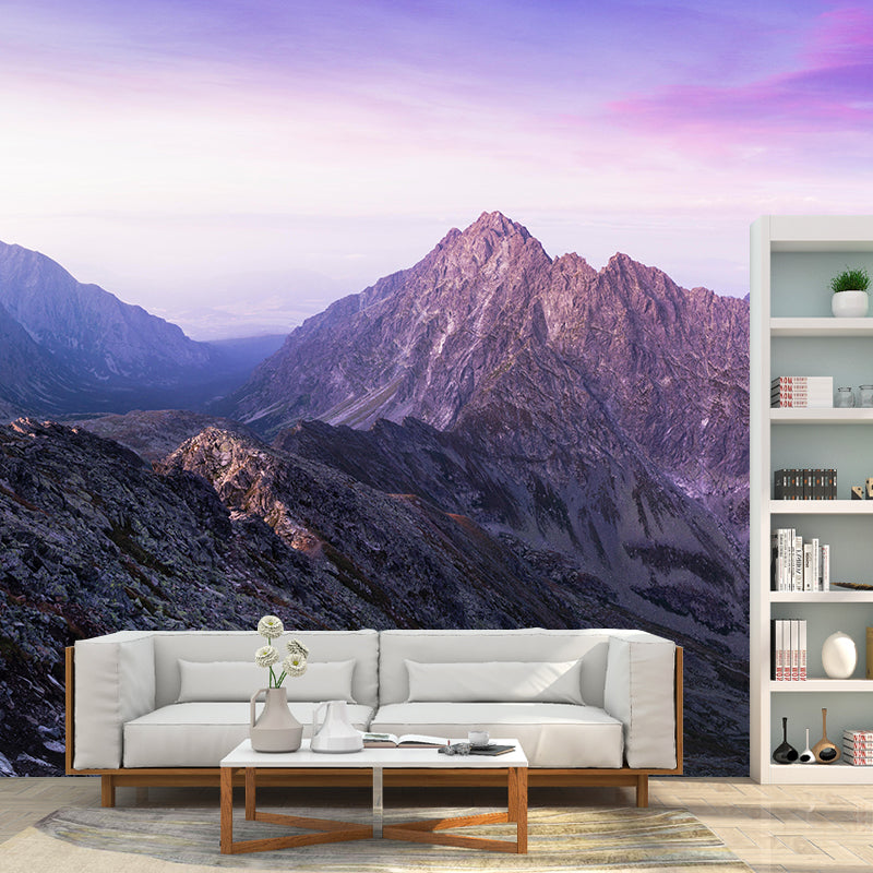 Mountain View Wall Mural Decal Moisture Eco-friendly Wallpaper Resistant for Sitting Room