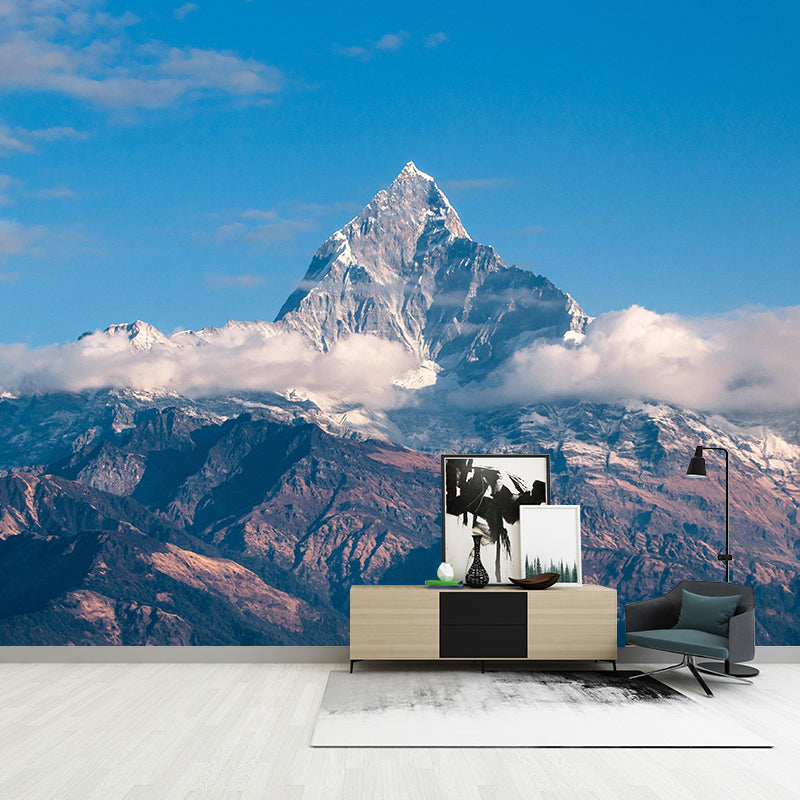 Mountain View Wall Mural Decal Contemporary Style Moisture Resistant for Sitting Room