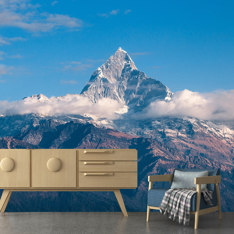Mountain View Wall Mural Decal Contemporary Style Moisture Resistant for Sitting Room