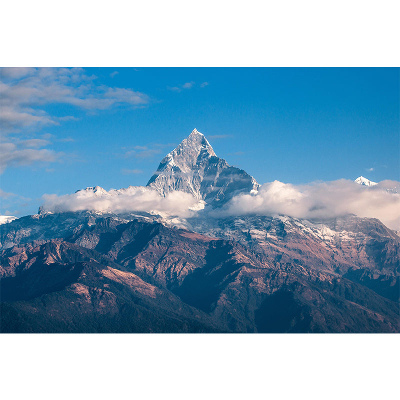 Mountain View Wall Mural Decal Contemporary Style Moisture Resistant for Sitting Room