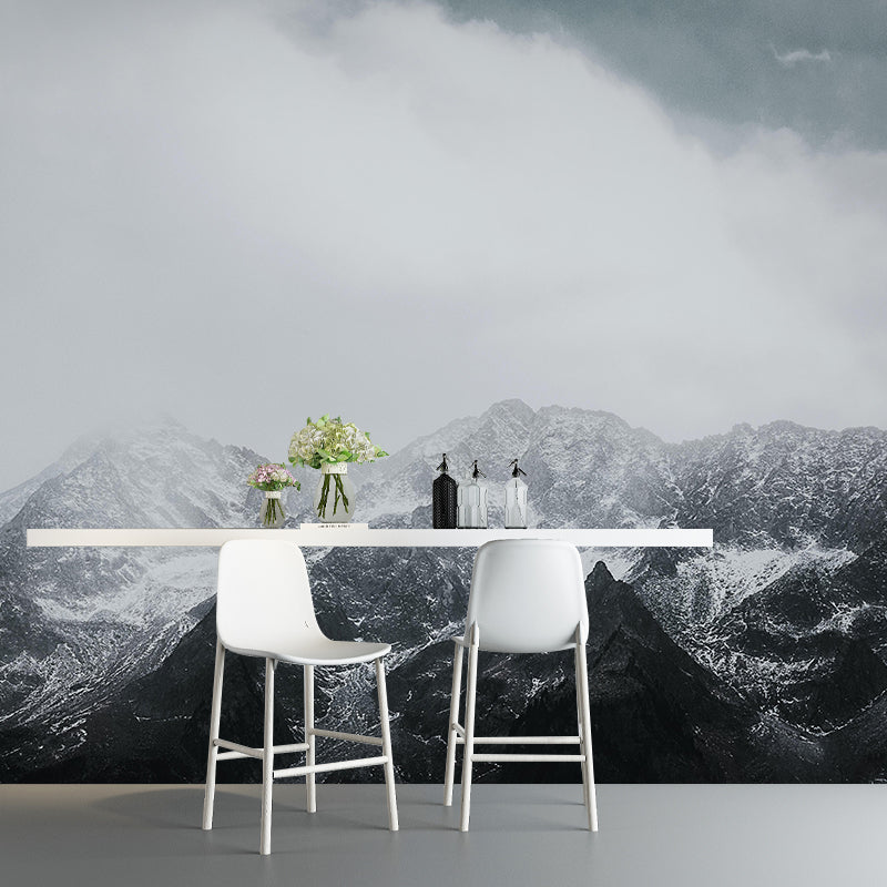 Photography Style Mountain View Mural Mildew Resistant Wallpaper for Guest Room Decor