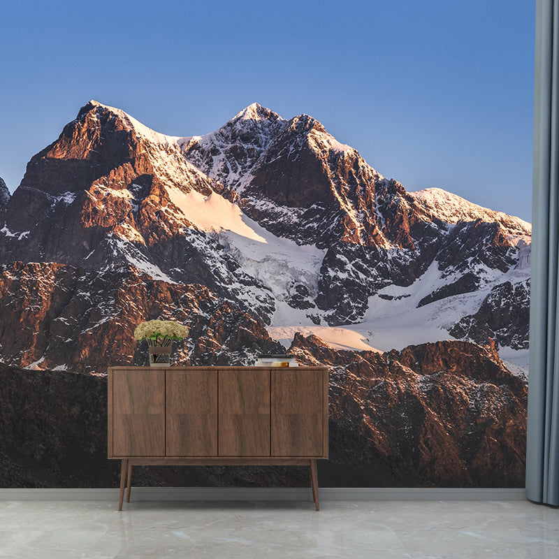 Photography Style Mountain View Mural Mildew Resistant Wallpaper for Guest Room Decor