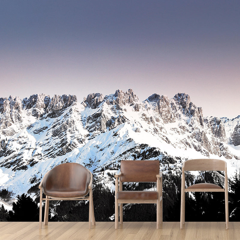 Photography Style Mountain View Mural Mildew Resistant Wallpaper for Guest Room Decor