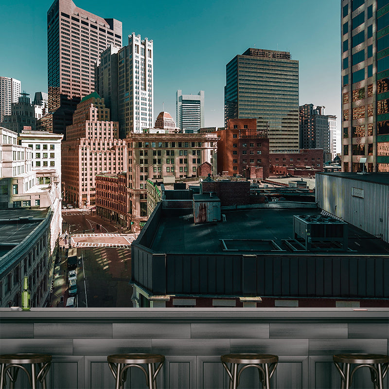 Photography Horizontal City Wall Mural Decal Moisture Resistant for Home Decor