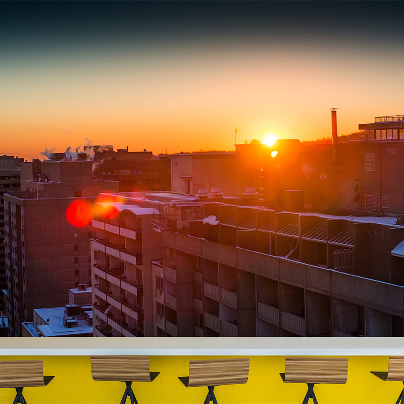 Photography Horizontal City Wall Mural Decal Moisture Resistant for Home Decor