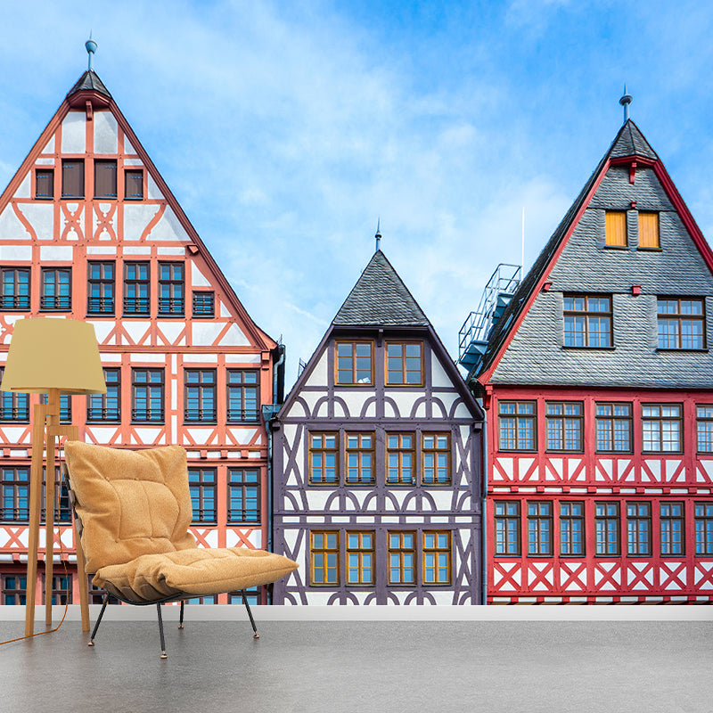 Photography Horizontal City Wall Mural Decal Moisture Resistant for Meeting Room