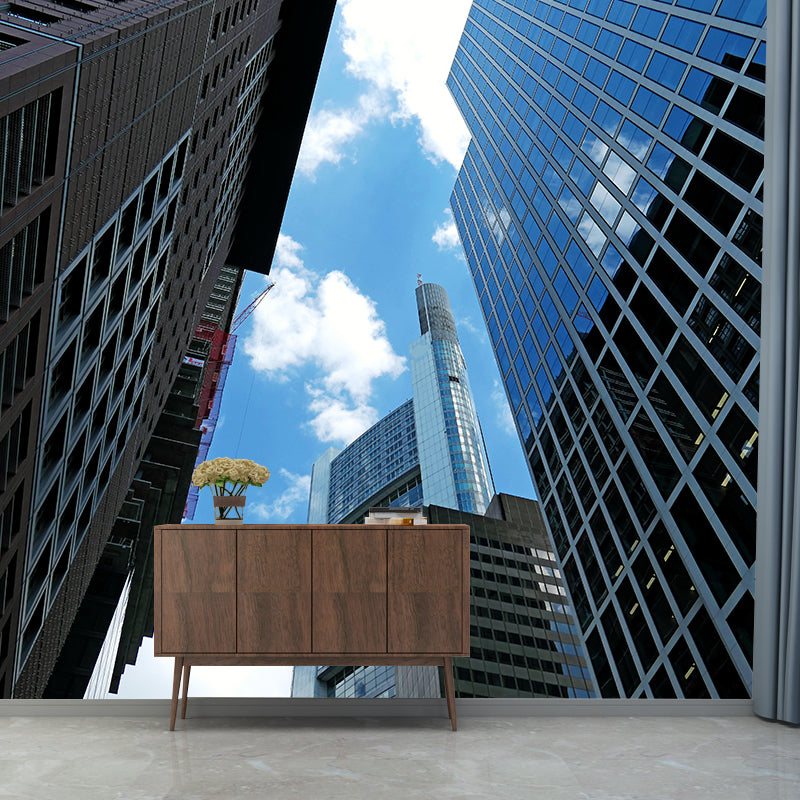 Photography Horizontal City Wall Mural Decal Moisture Resistant for Meeting Room