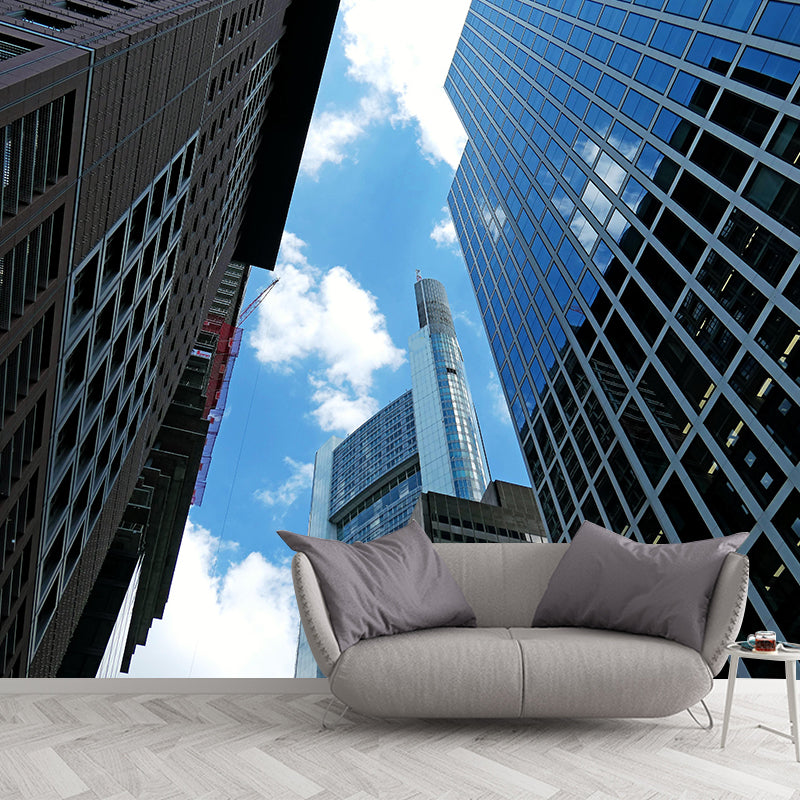 Photography Horizontal City Wall Mural Decal Moisture Resistant for Meeting Room