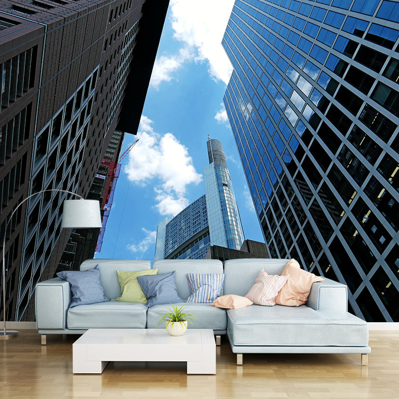 Photography Horizontal City Wall Mural Decal Moisture Resistant for Meeting Room