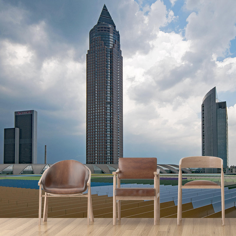 Photography Horizontal City Wall Mural Decal Moisture Resistant for Meeting Room