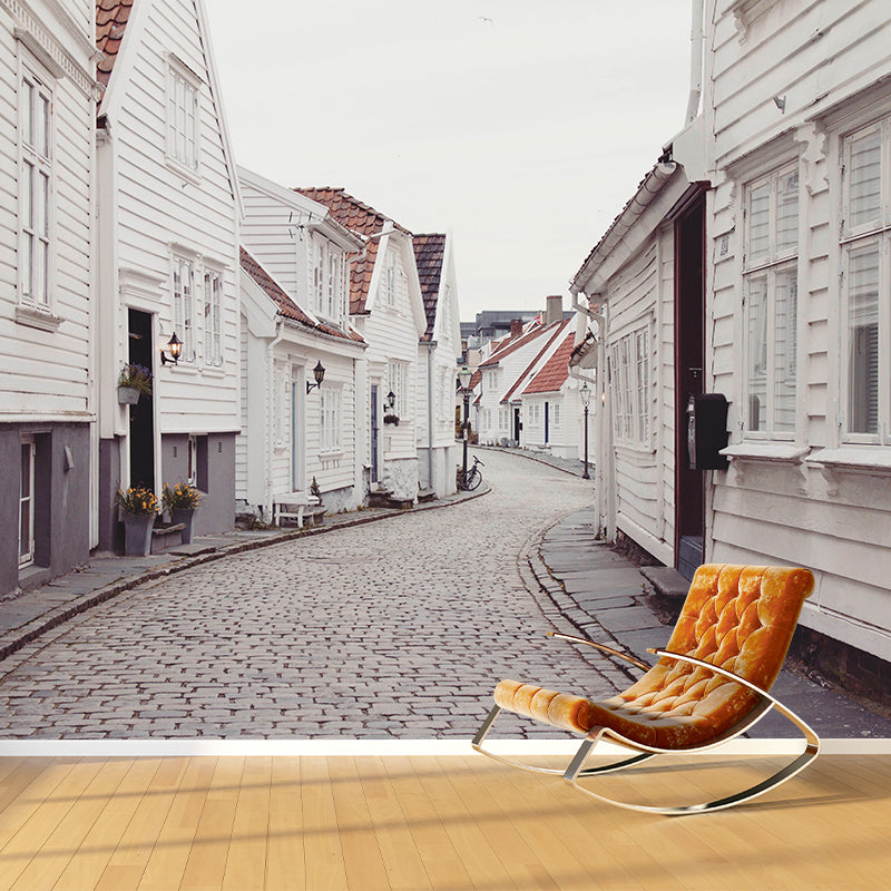 City Photography Horizontal Wall Mural Decal Moisture Resistant for Meeting Room