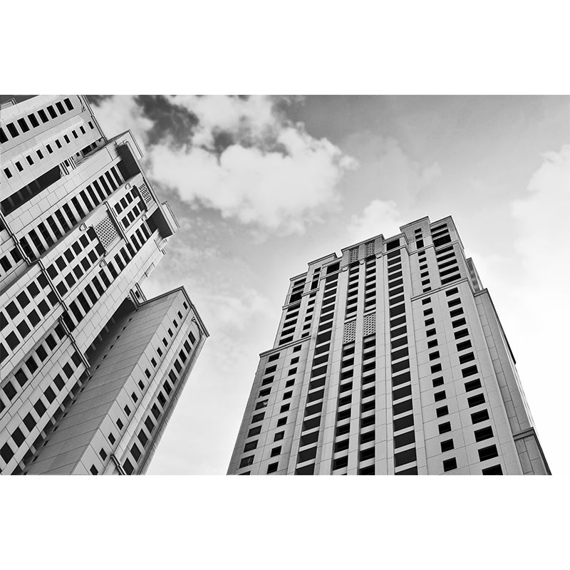 City Photography Horizontal Wall Mural Decal Moisture Resistant for Meeting Room