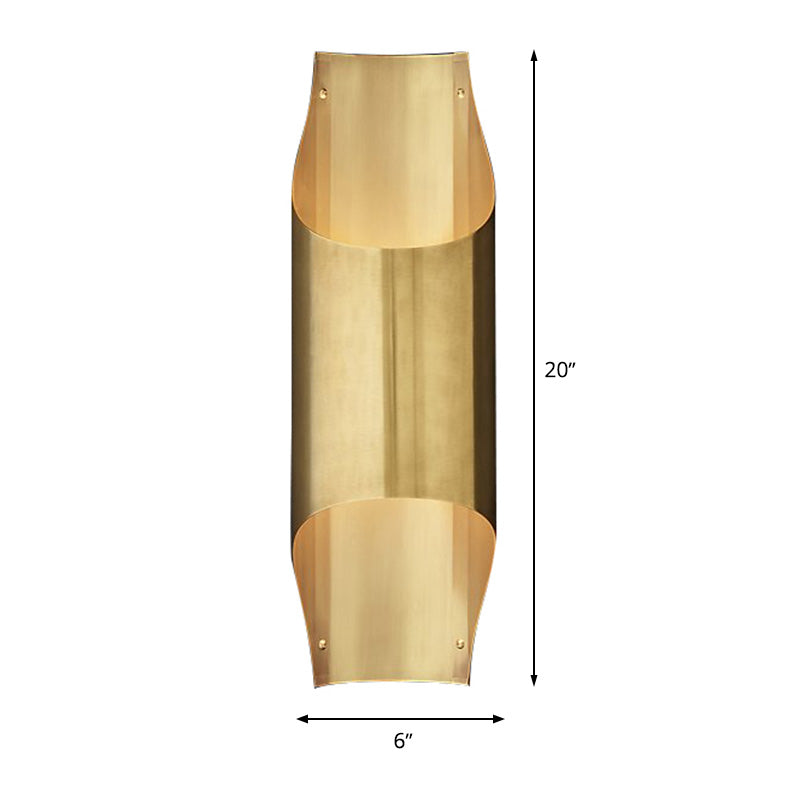 Linear Living Room Sconce Light Metal 1 Head Contemporary Wall Mount Lamp in Brass