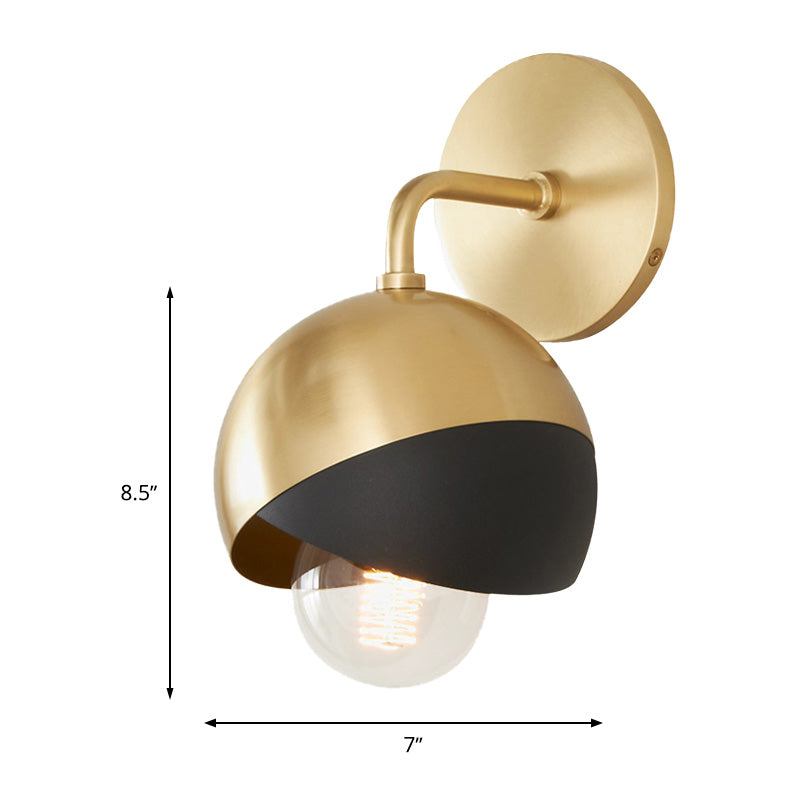 Metal Global Sconce Lightture Modern 1 Light LED Gold Murd Gold Wall pour la salle d'étude