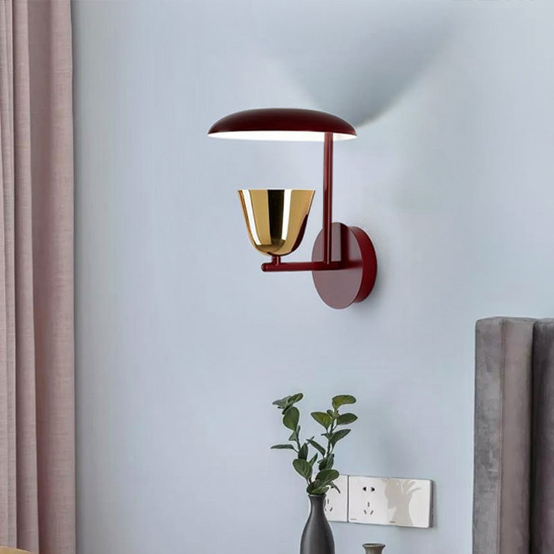 Light Wall Light de dôme modernisme 1 tête d'éclairage de murs en métal pour chambre à coucher pour chambre à coucher