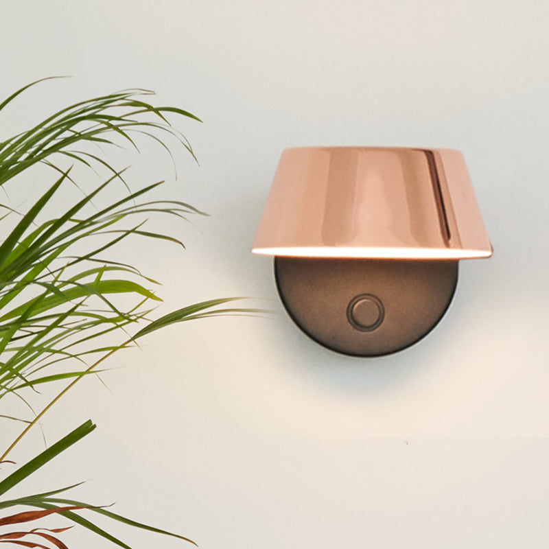 Modern Conical Metal Sconce Light LED Wall Lighting Fixture in Copper for Living Room