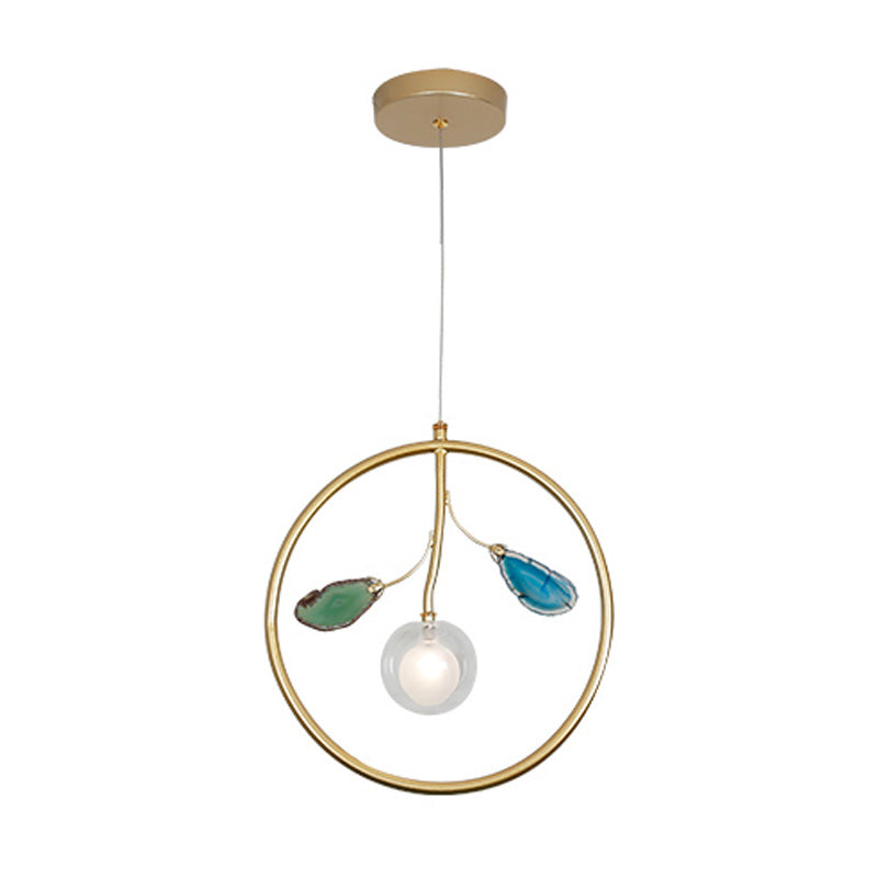 Cage Pendant Ceiling Light Modernist Metal 1 Bulb LED Gold Suspended Lighting for Foyer