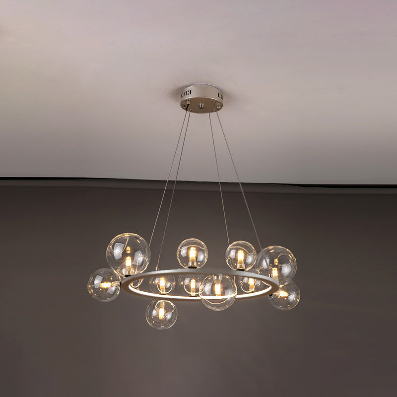 Globe Chandelier Light Fixture Modern Clear Glass Pendant Lighting for Restaurant