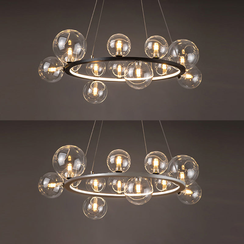 Globe Chandelier Light Fixture Modern Clear Glass Pendant Lighting for Restaurant