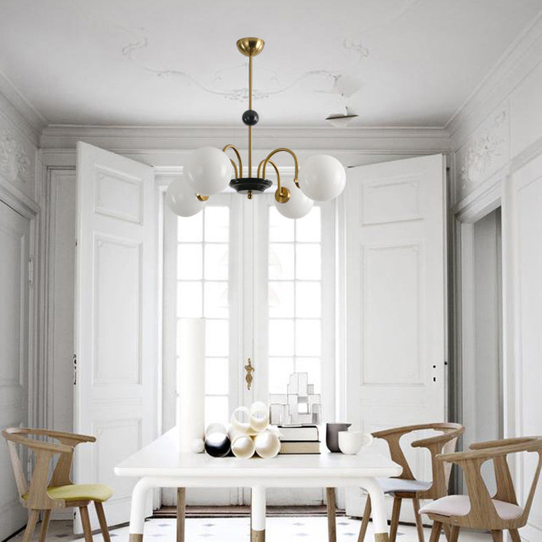 Lampada lampadina a globo Illuminazione a sospensione moderna in vetro bianco per il ristorante