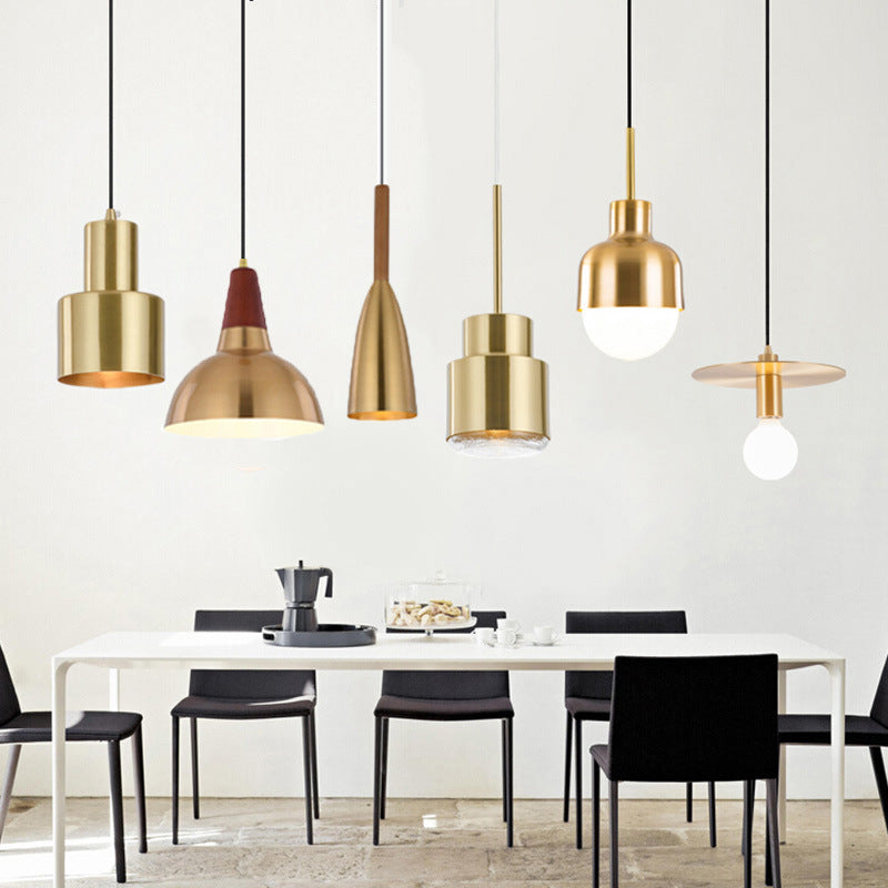 Metal One Blub Hanging Light Postmodern Style Suspension Pendentif For Coffee Shop