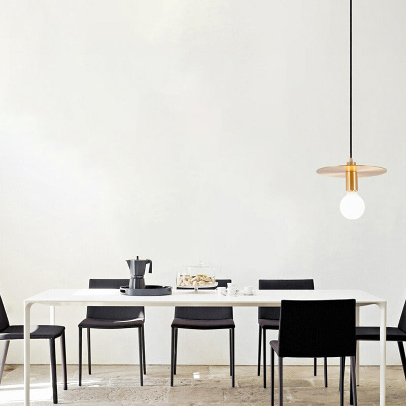 Metal One Blub Hanging Light Postmodern Style Suspension Pendentif For Coffee Shop