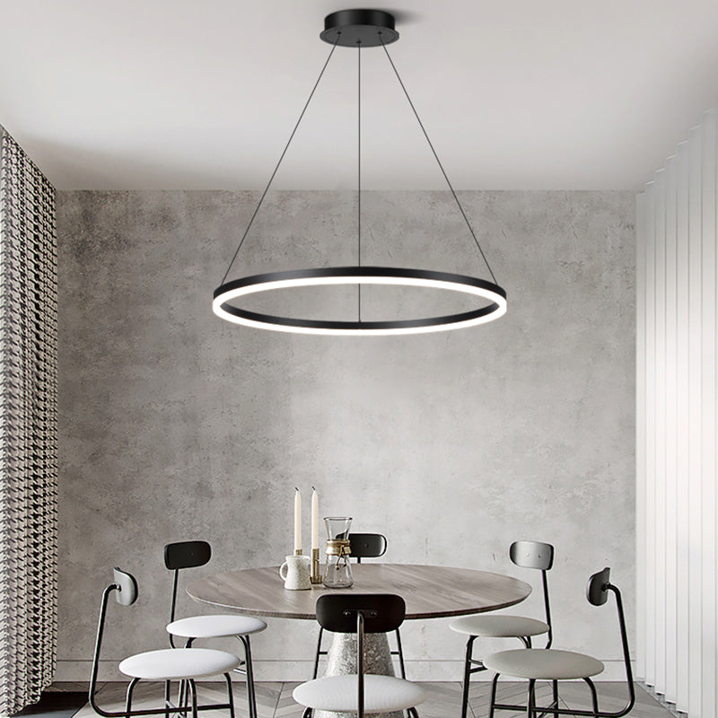 Dining Room One Head Pendant Light Black Metal LED Simple Ceiling Pendant Lamp