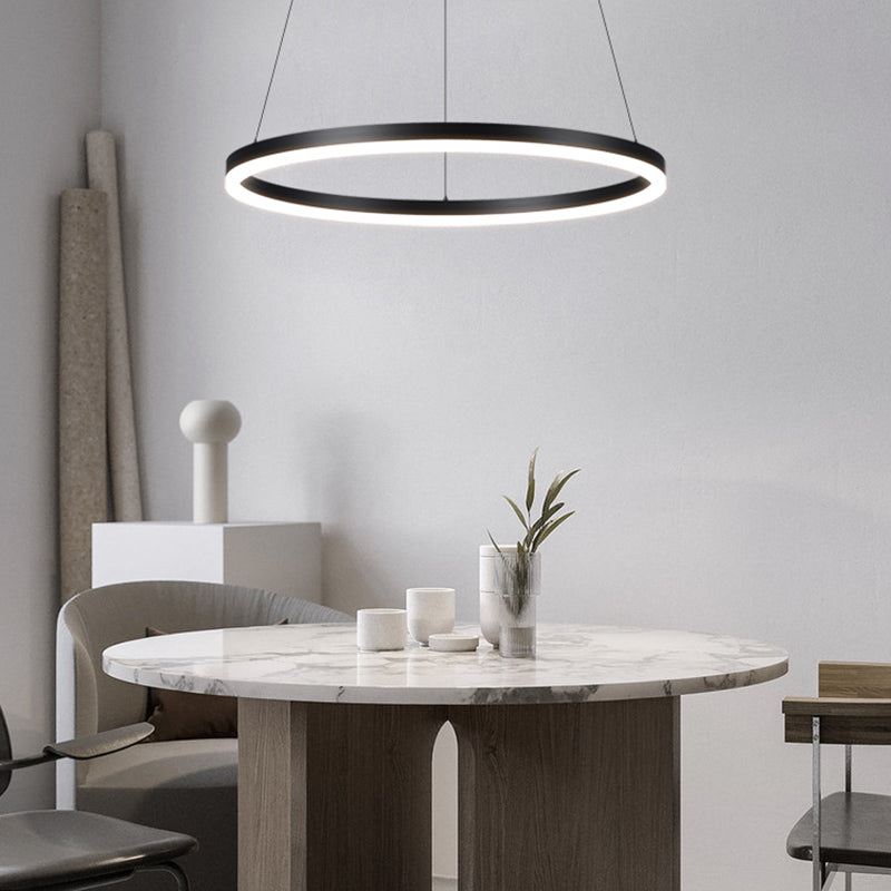 Dining Room One Head Pendant Light Black Metal LED Simple Ceiling Pendant Lamp