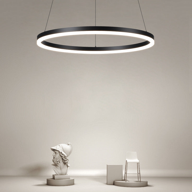 Dining Room One Head Pendant Light Black Metal LED Simple Ceiling Pendant Lamp