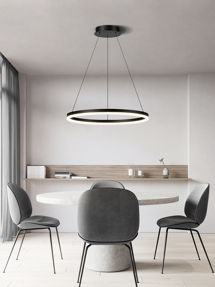 Dining Room One Head Pendant Light Black Metal LED Simple Ceiling Pendant Lamp