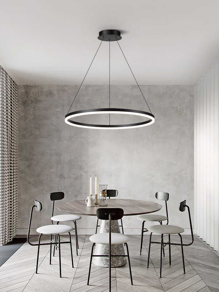 Dining Room One Head Pendant Light Black Metal LED Simple Ceiling Pendant Lamp
