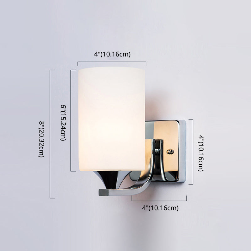 Luz de montaje en la pared de la pared de la pared de lámpara de pared simple con sombra de vidrio de cilindro